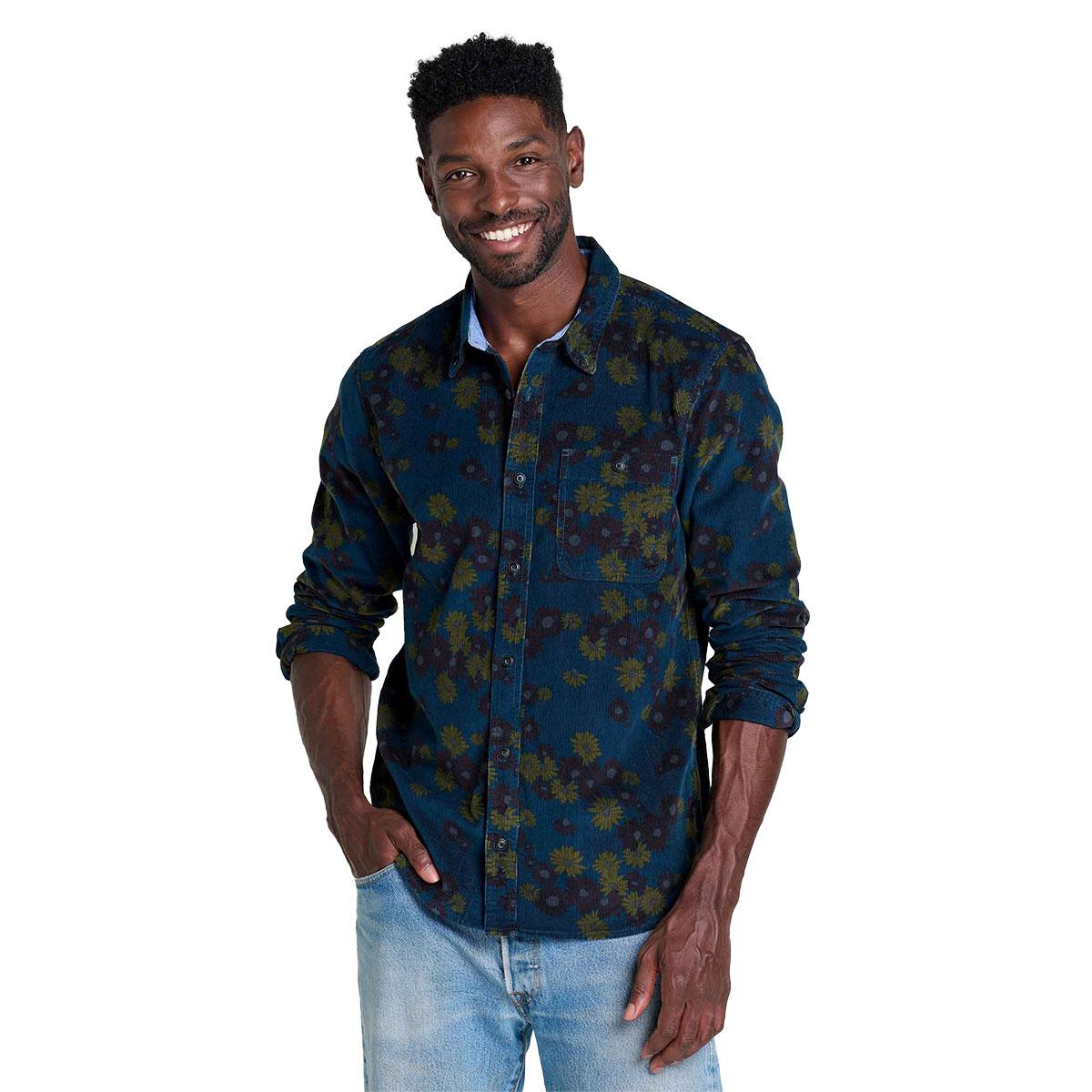 Toad&Co Scouter Cord Long Sleeve Shirt Men's in Midnight Floral Print